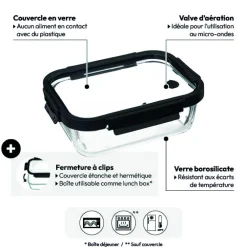 Boîte de conservation verre, 1,3L