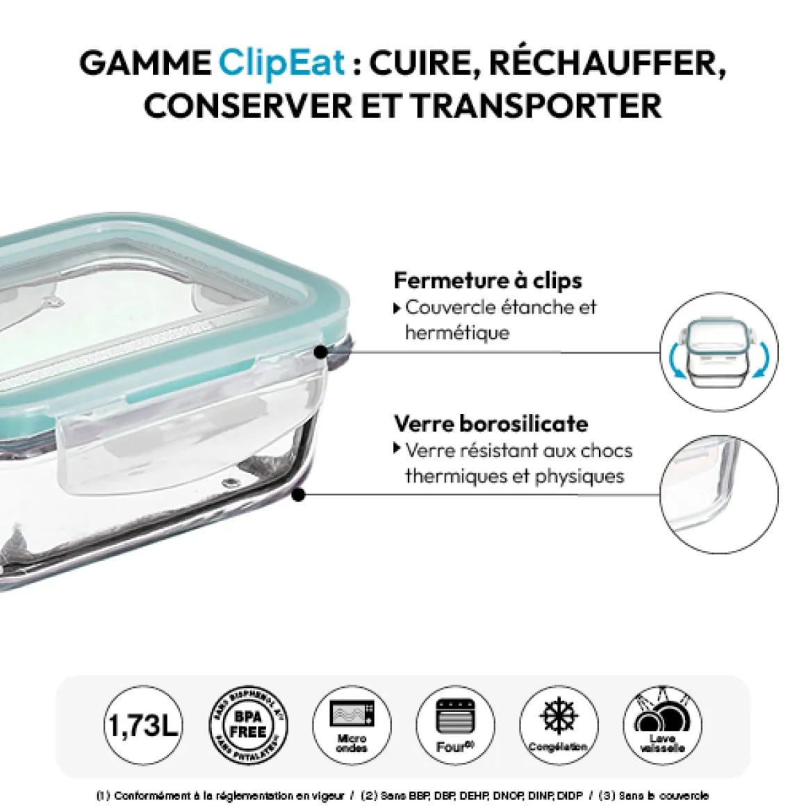 Boîte de conservation verre 1,73L