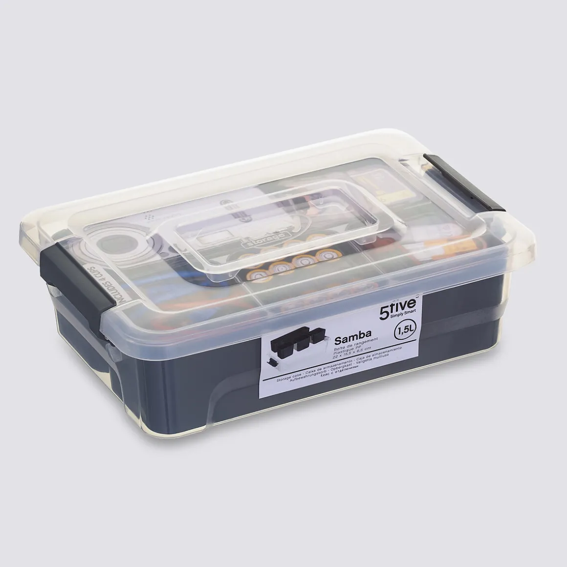 Boîte en plastique compartimentée 1,5L