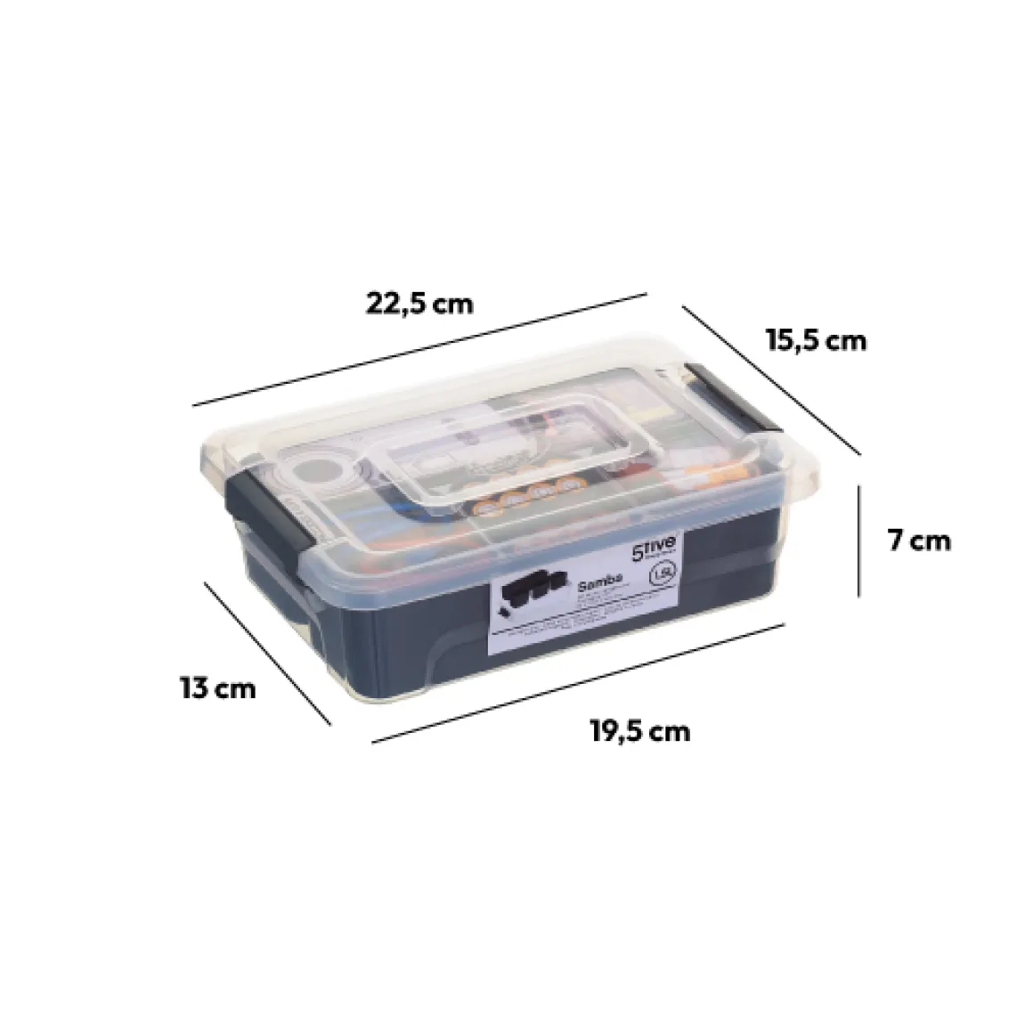 Boîte en plastique compartimentée 1,5L