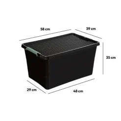 Boîte en plastique 60L, Noir
