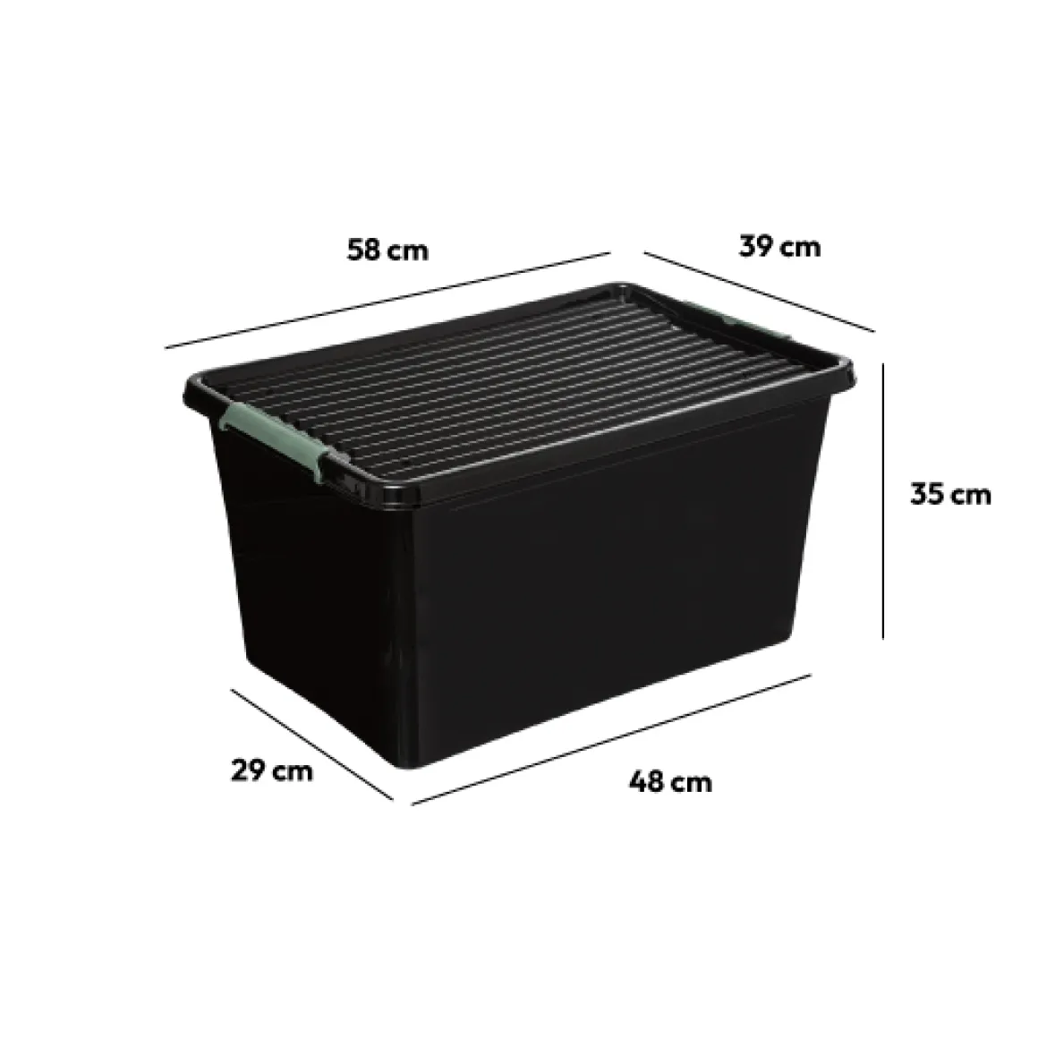Boîte en plastique 60L, Noir