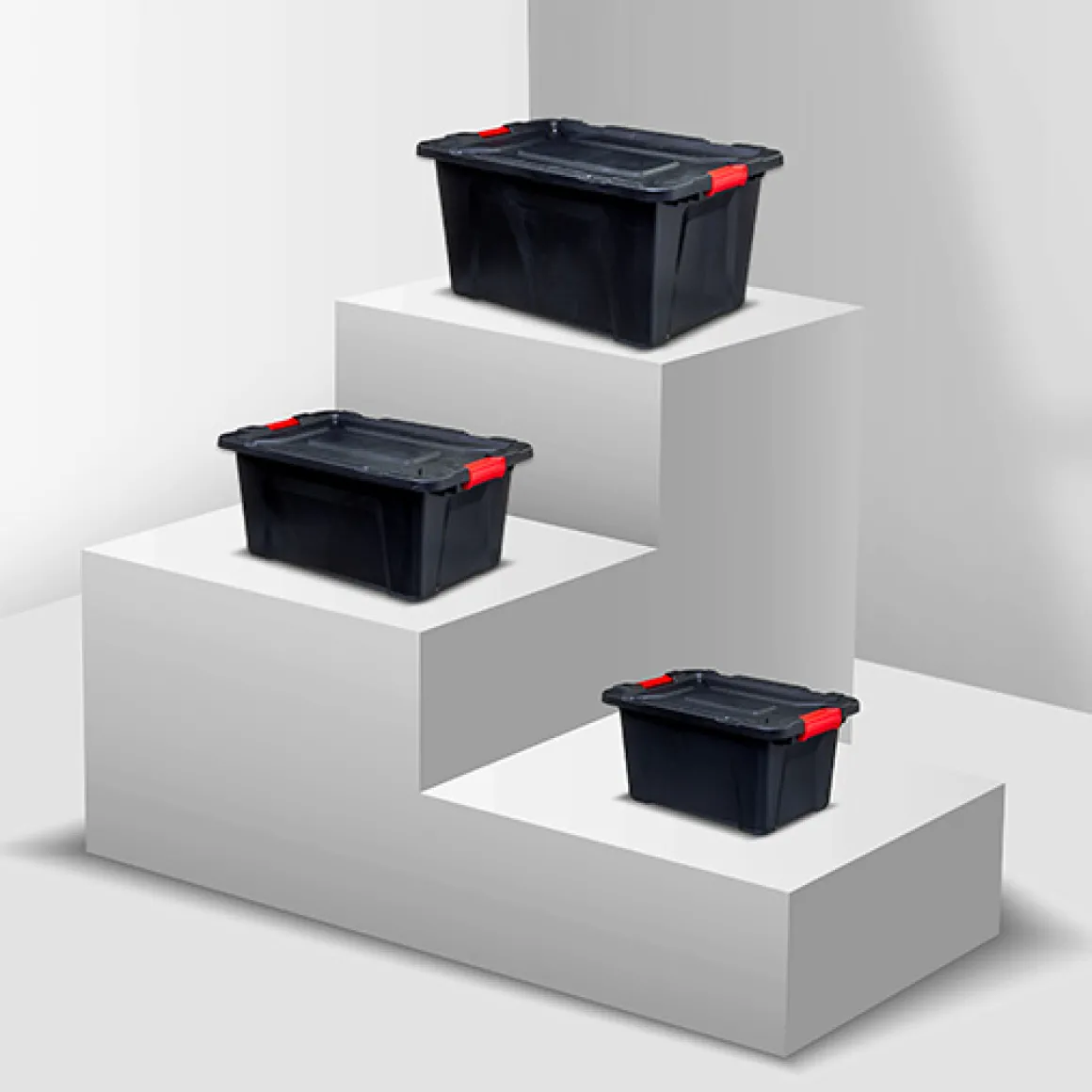 Boîte en plastique 100L, Noir