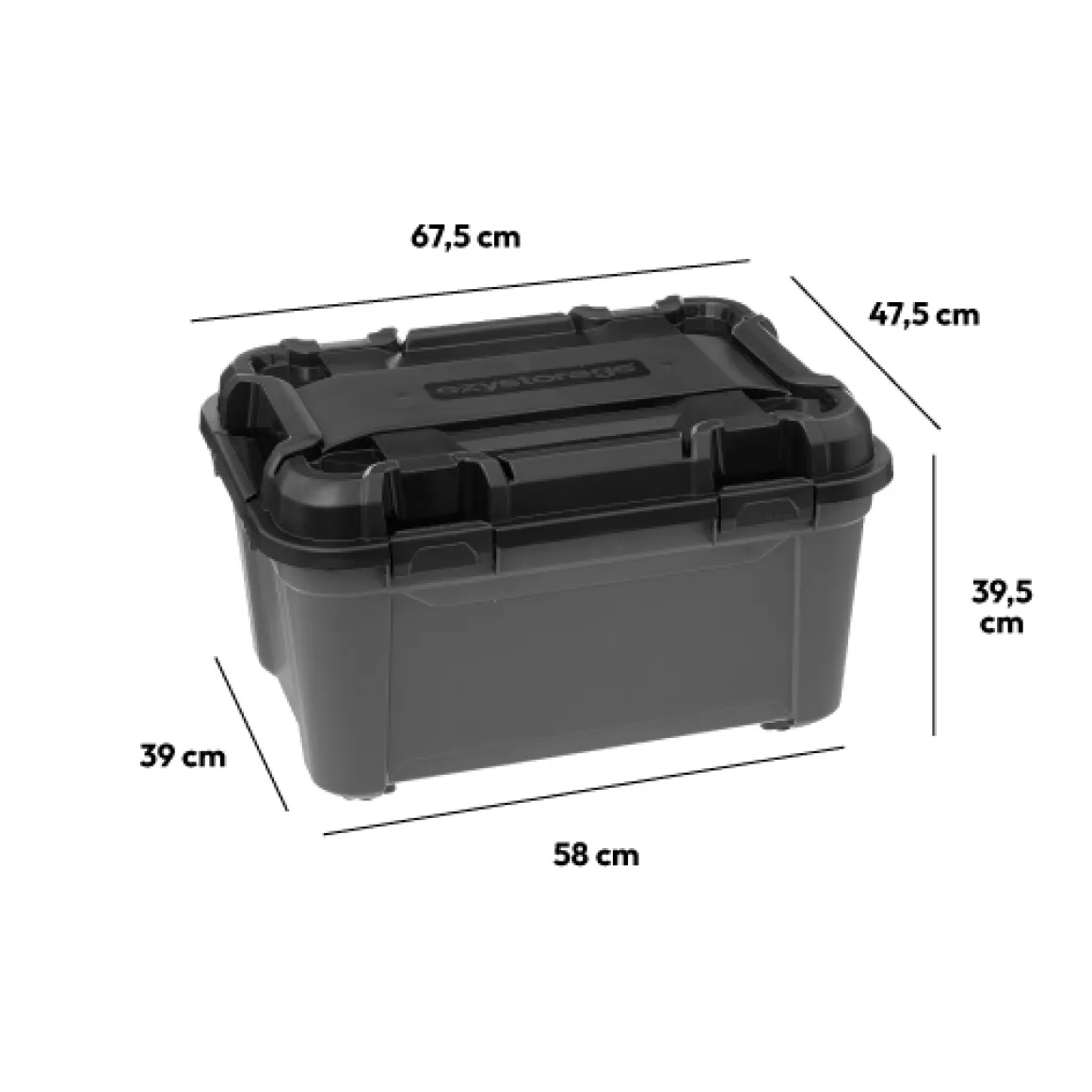 Boîte en plastique 80L, Noir