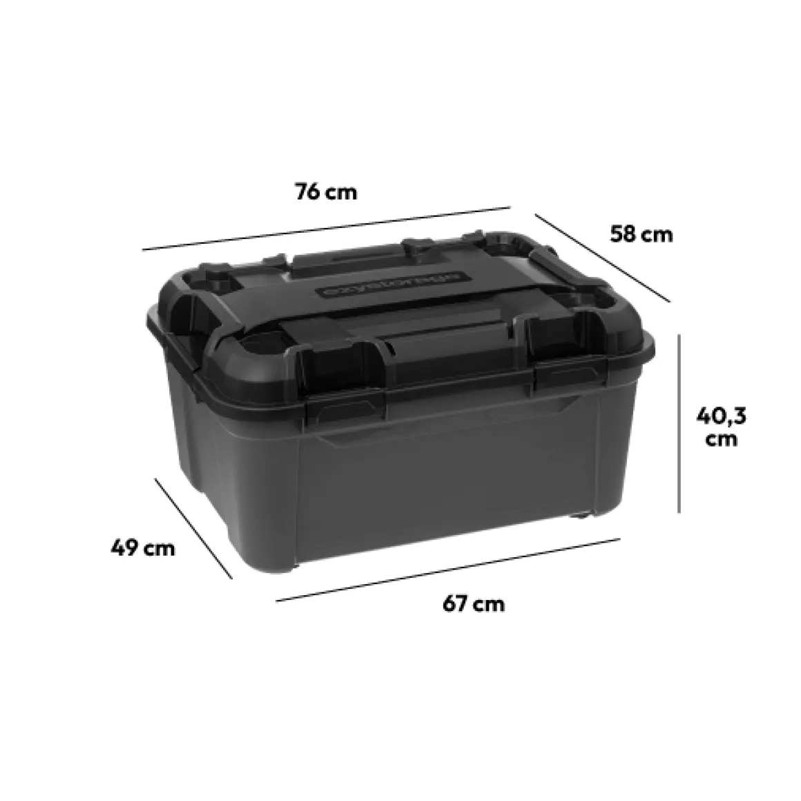 Boîte en plastique 120L, Noir