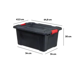 Boîte en plastique 55L, Noir