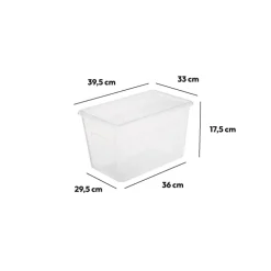 Boîte en plastique transparente 17,8L