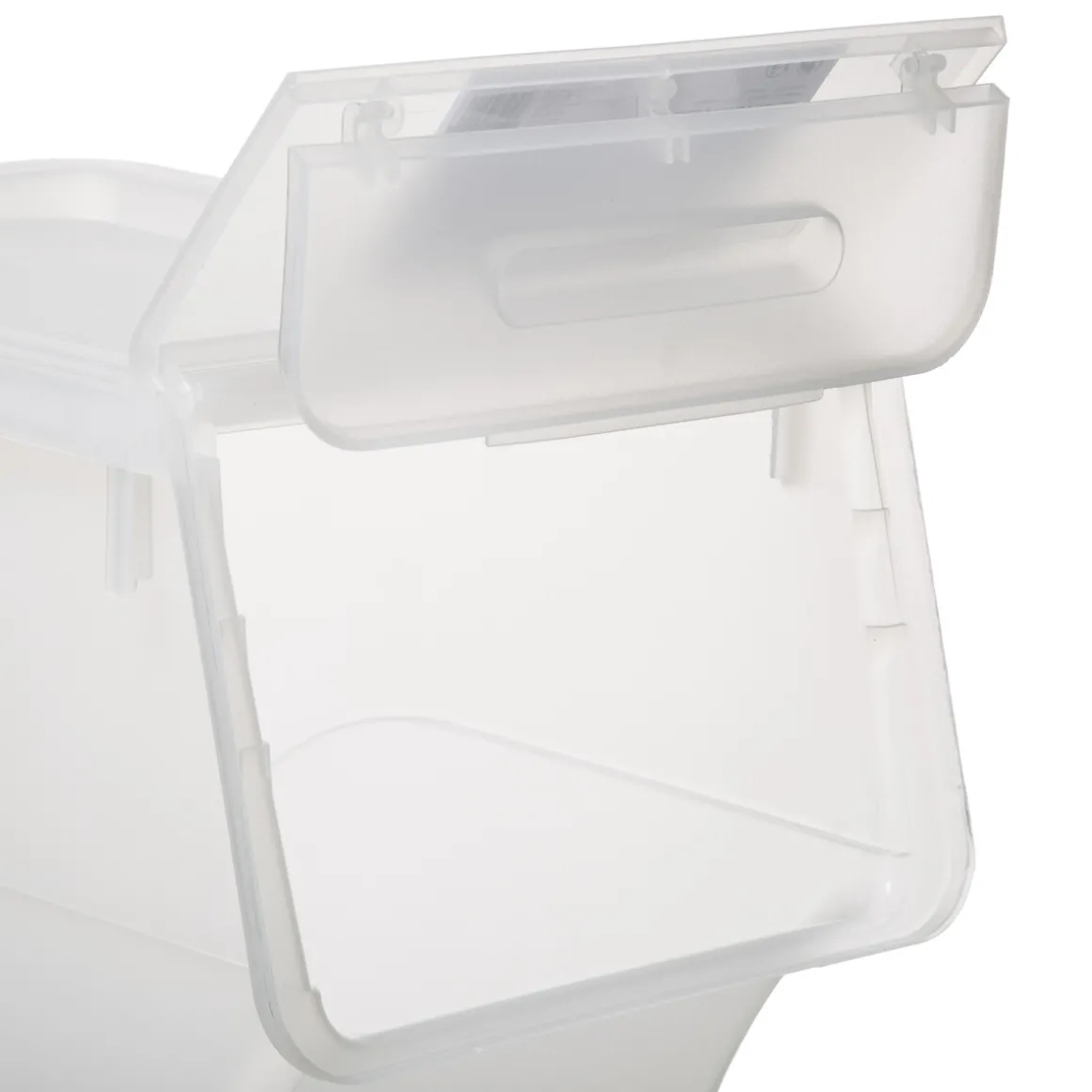 Boîte en plastique transparente à ouverture frontale 24L