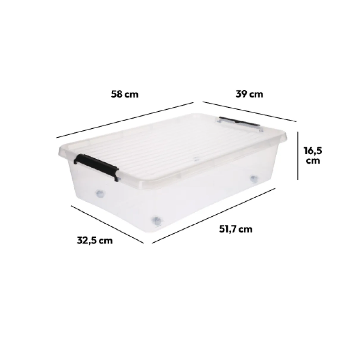 Boîte en plastique transparente 22L