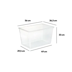 Boîte en plastique transparente 50L
