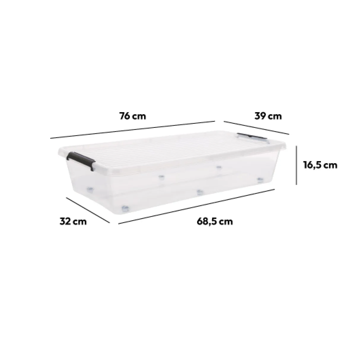 Boîte en plastique transparente 35L