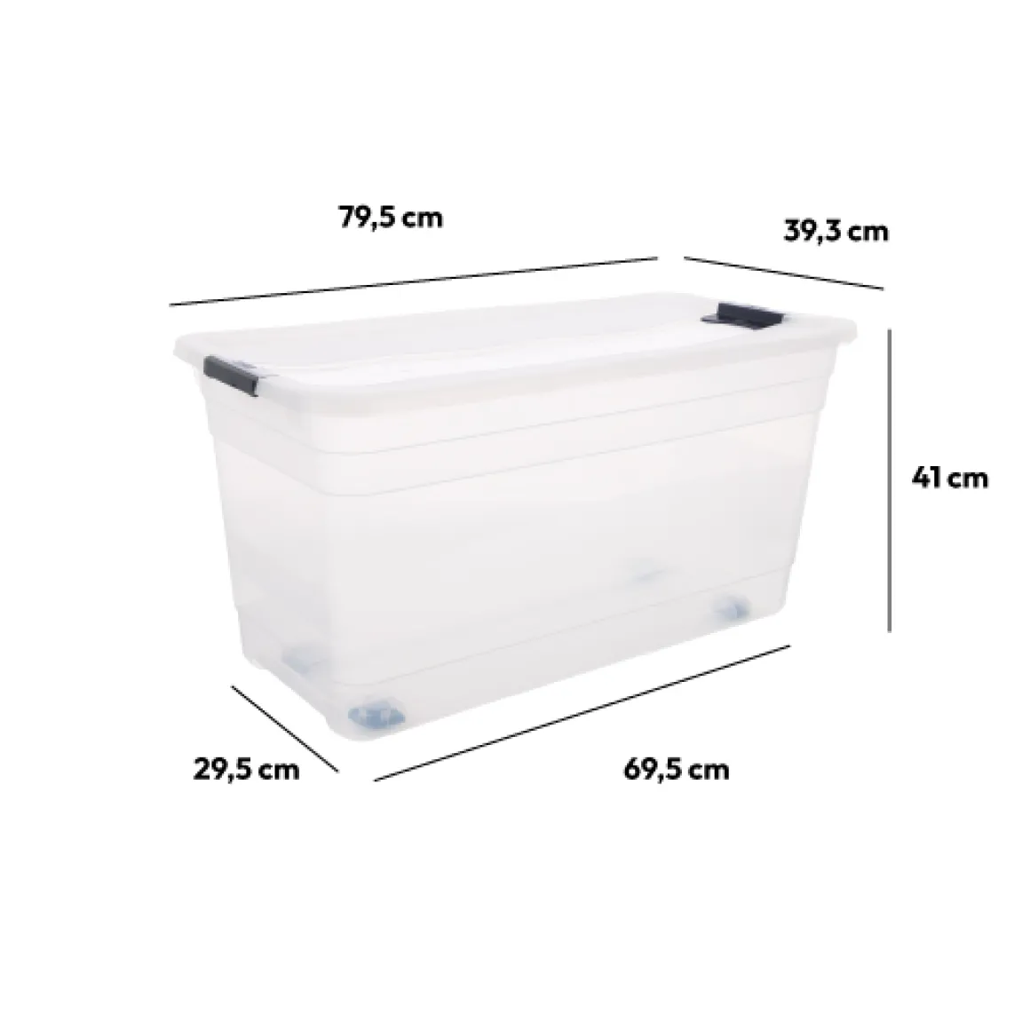 Boîte en plastique transparente 83L