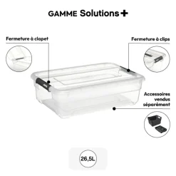 Boîte en plastique transparente 26,5L