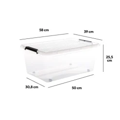 Boîte en plastique transparente 40L