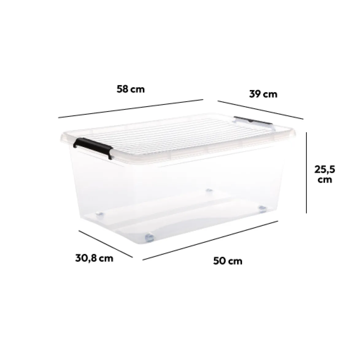 Boîte en plastique transparente 40L