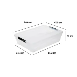 Boîte en plastique transparente 38L