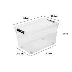 Boîte en plastique transparente 52L
