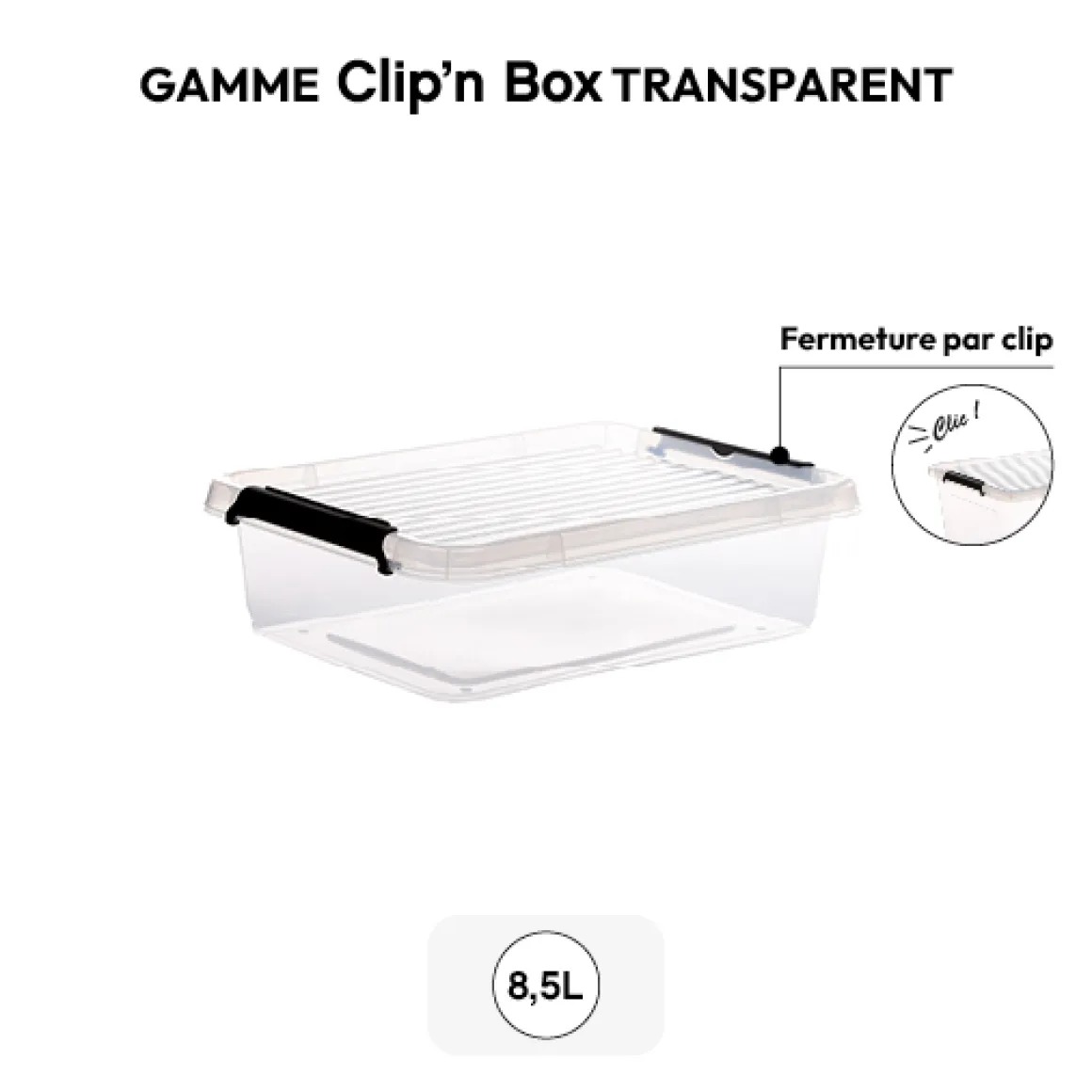 Boîte en plastique transparente 8,5L
