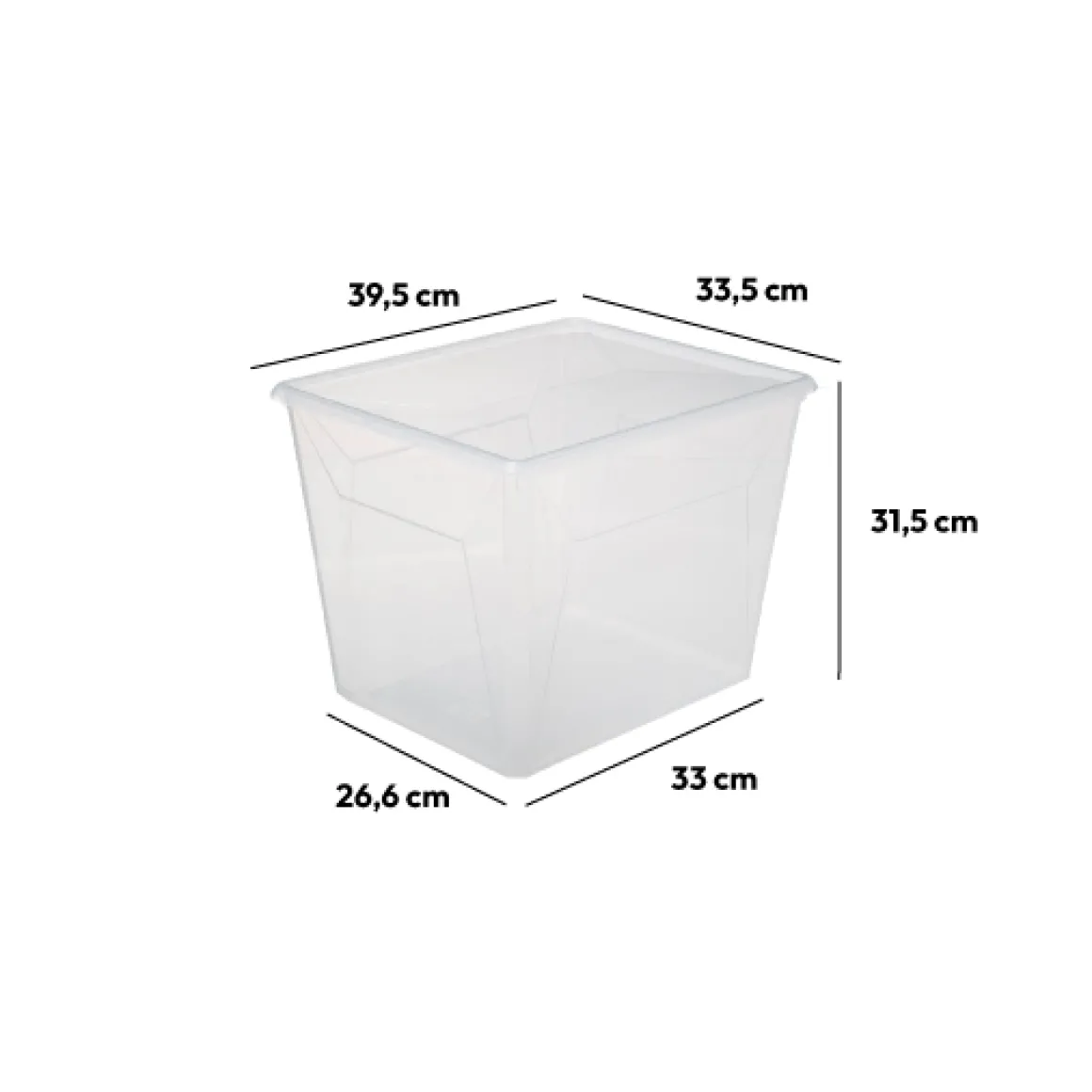 Boîte en plastique transparente 30L