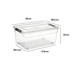 Boîte en plastique transparente 40L