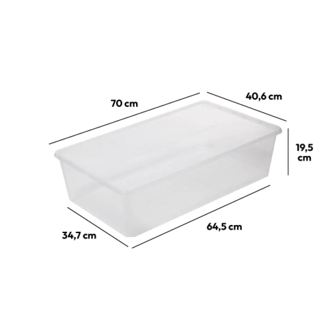 Boîte en plastique transparente 43L