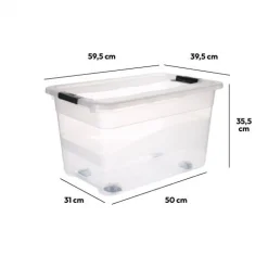 Boîte en plastique transparente 52L