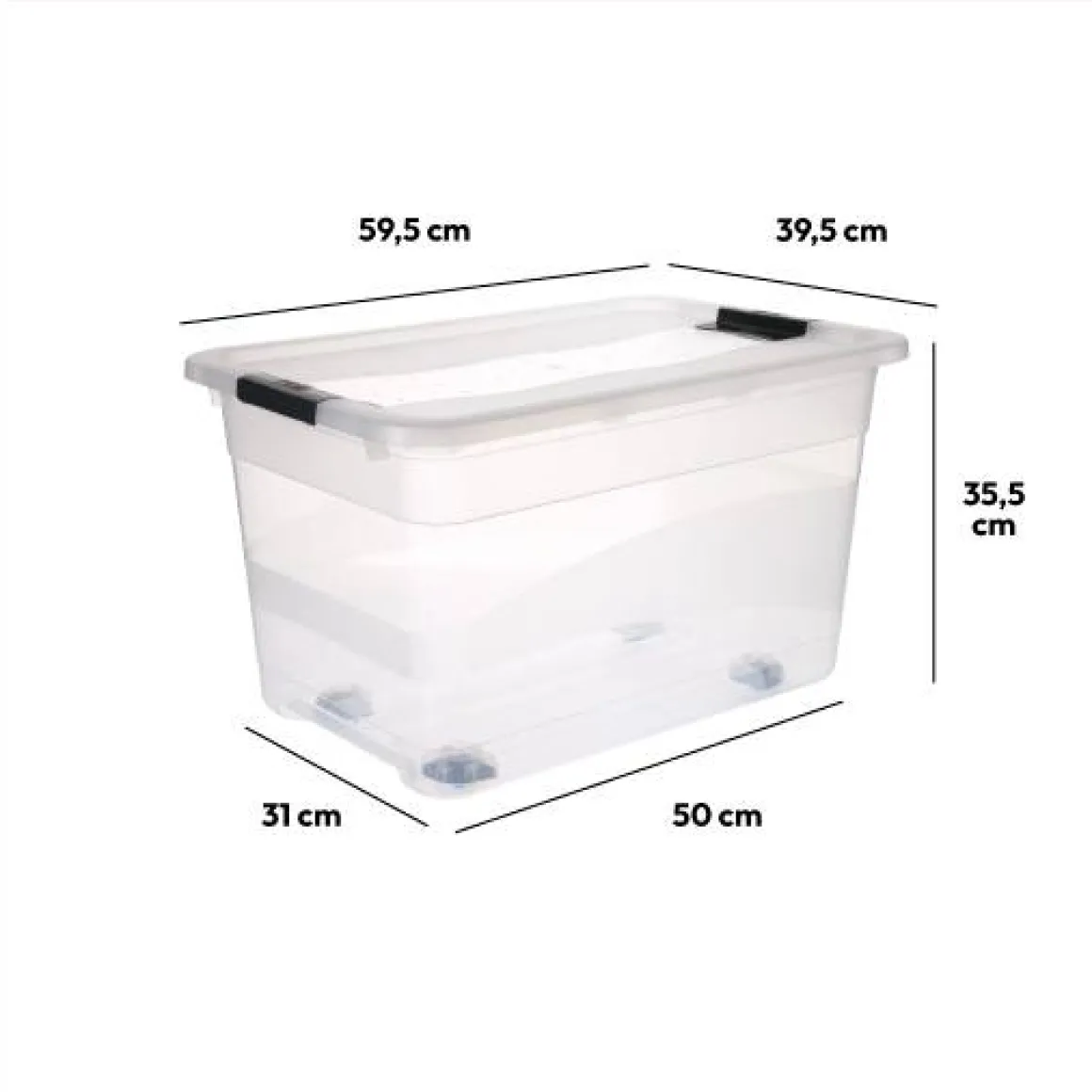 Boîte en plastique transparente 52L