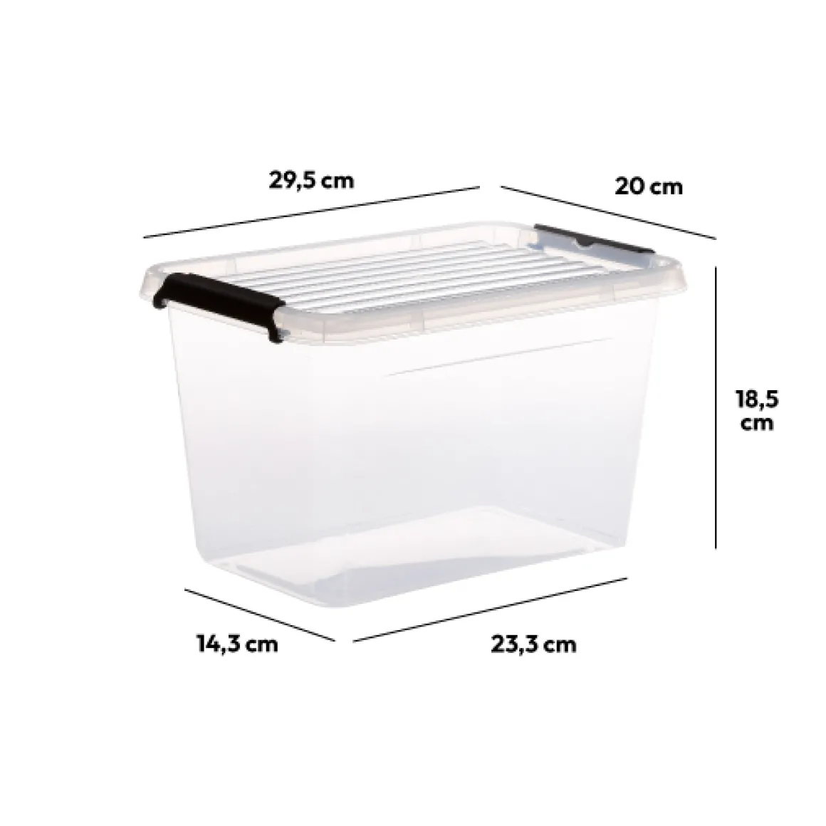Boîte en plastique transparente 6,5L