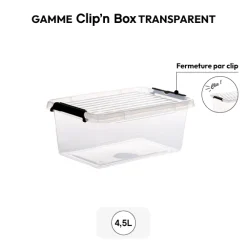 Boîte en plastique transparente 4,5L