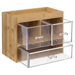 Boîte organiseur 3 tiroirs transparents