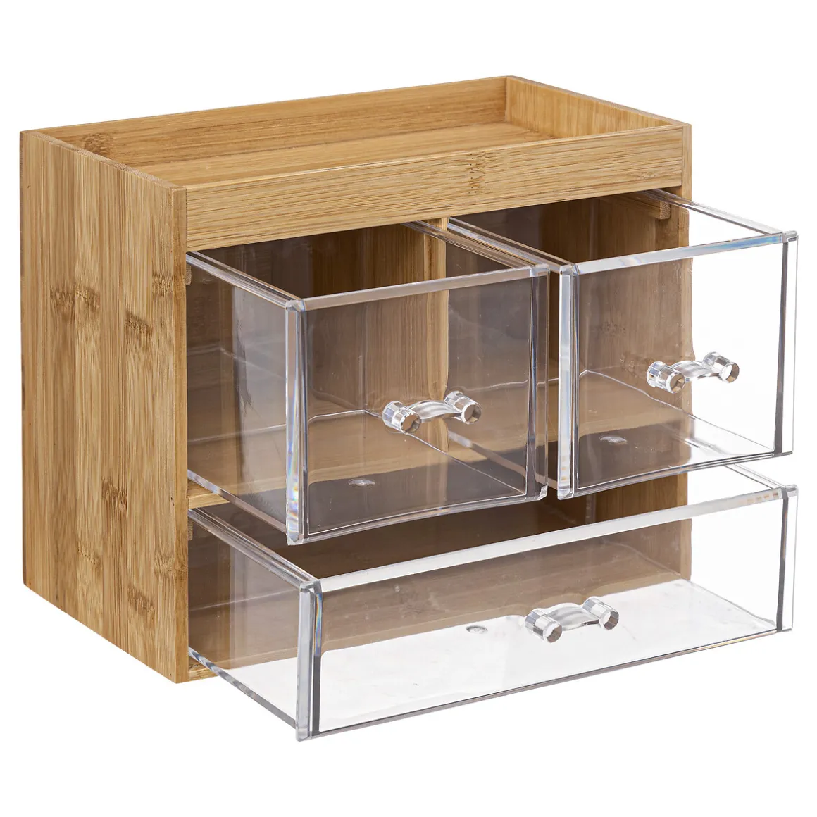 Boîte organiseur 3 tiroirs transparents