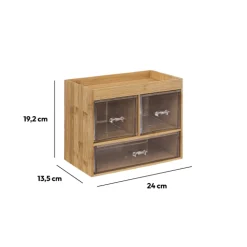 Boîte organiseur 3 tiroirs transparents