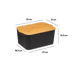 Boîte plastique couvercle bambou 6,5L
