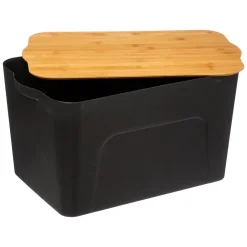 Boîte plastique couvercle bambou 24L
