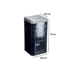 Boîte sel 1kg métal, Noir