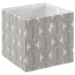 Boîte tissu 31x31cm, Gris avec motifs