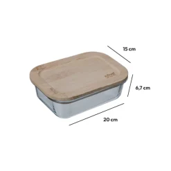 Boîte verre couvercle bambou 1L