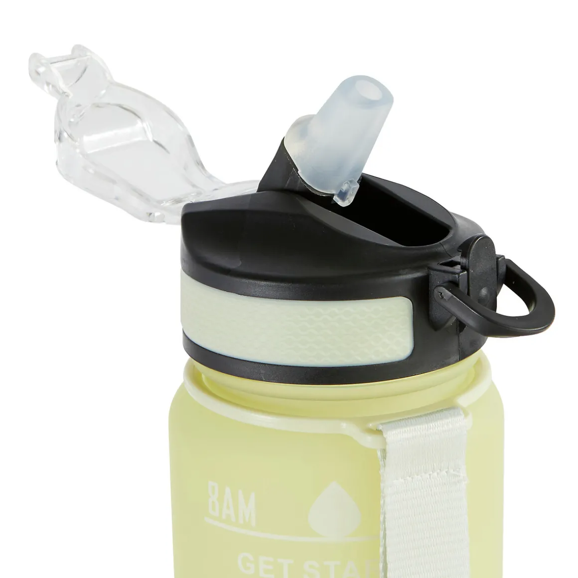 Bouteille avec paille en silicone intégrée - 1L