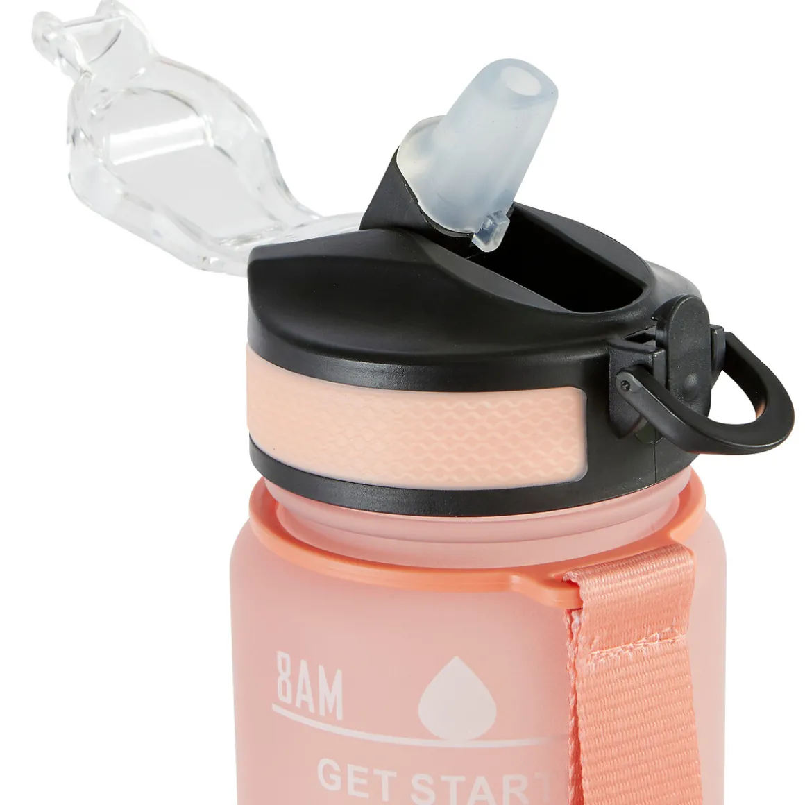Bouteille avec paille en silicone intégrée - 1L