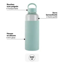 Bouteille verre et silicone - 0,5L