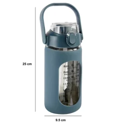 Bouteille verre et silicone + paille et housse - 1L