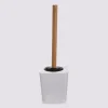 Brosse WC en bambou, Blanc