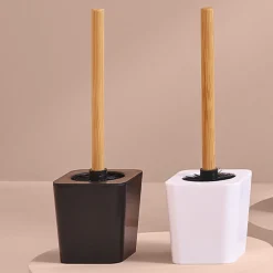 Brosse WC en bambou, Noir