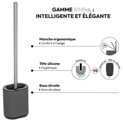 Brosse WC métal, Gris