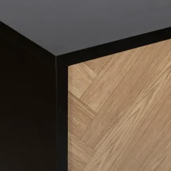 Cabinet 2 portes, Effet pin naturel et noir
