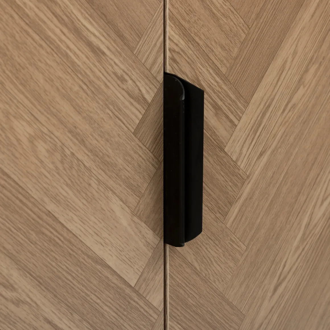 Cabinet 2 portes, Effet pin naturel et noir