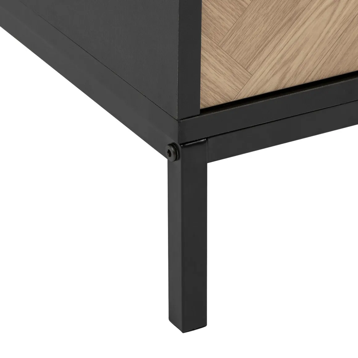 Cabinet 2 portes, Effet pin naturel et noir