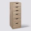 Caisson 6 tiroirs, Effet bois naturel