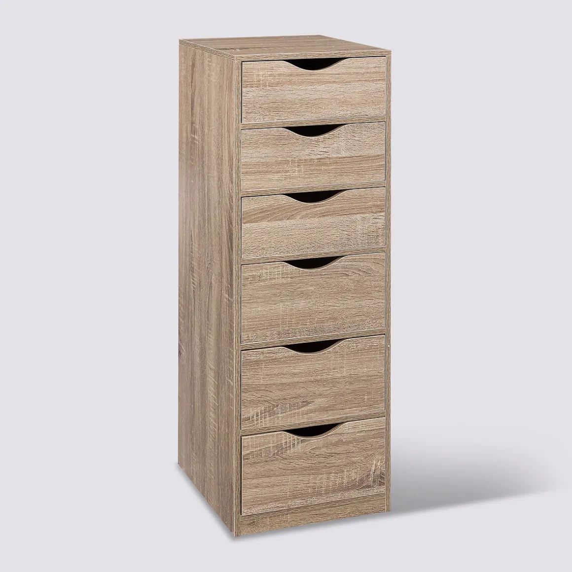 Caisson 6 tiroirs, Effet bois naturel