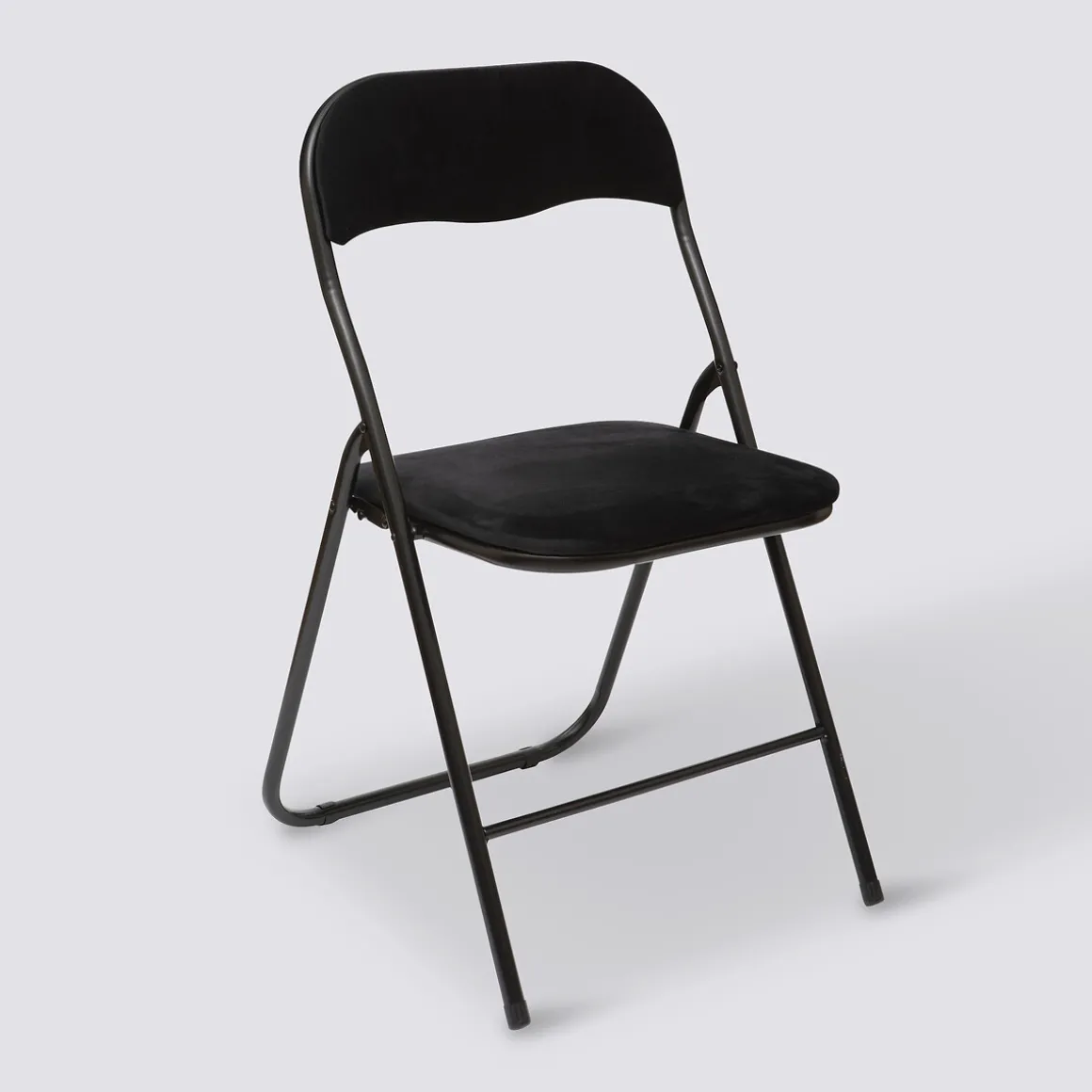 Chaise pliante en velours, Noir